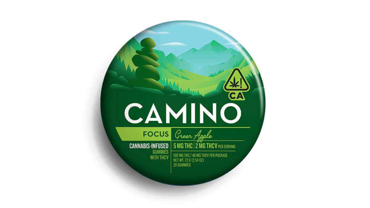 Green Apple THCV Focus Camino Gummies from Kiva Confections available at Highway Cannabis Dispensary in Marina del Rey.
