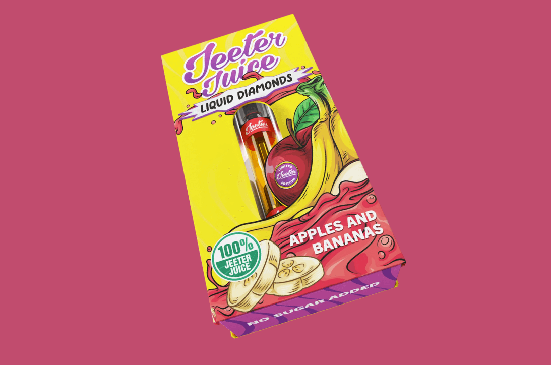Jeeter Juice Liquid Diamonds Vape Cartridge in the Apples and Bananas strain. Shop Jeeter at Highway Cannabis in Marina Del Rey.