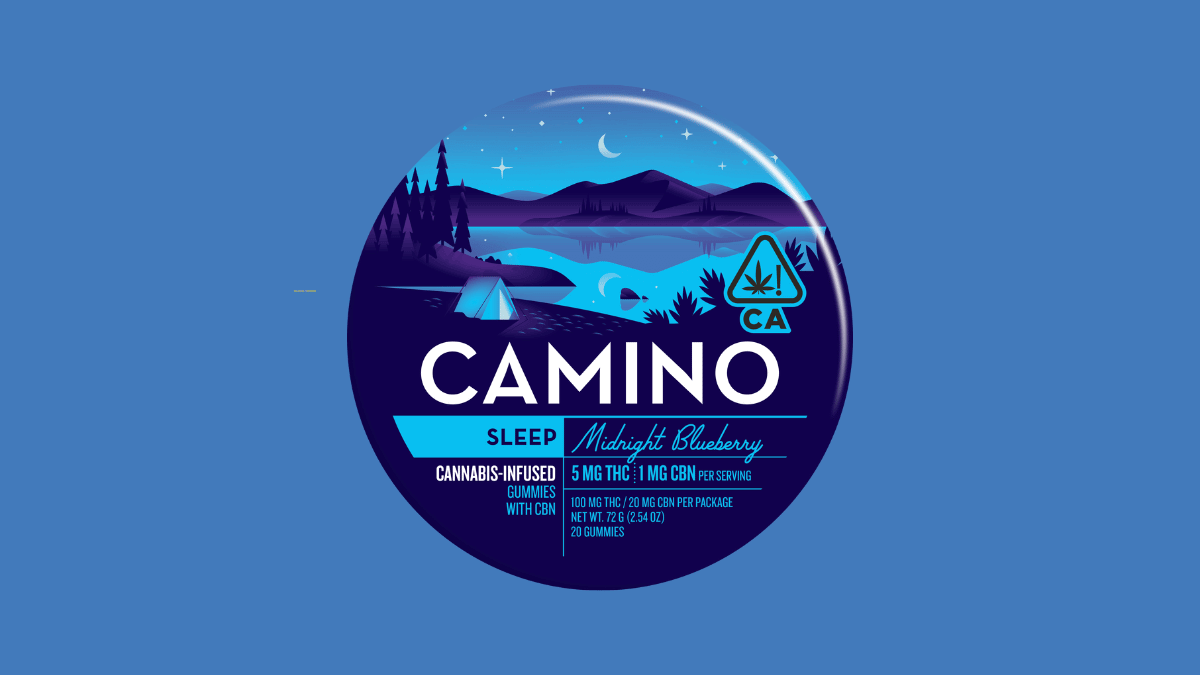 Midnight Blueberry CBN Sleep Camino Gummies at Highway Cannabis Dispensary in Marina Del Rey. Photo by Kiva Edibles.