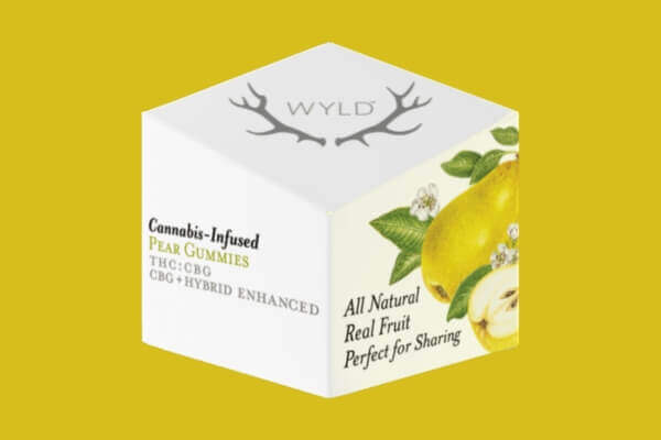 The pear THC and CBG cannabis infused gummies from Wyld Edibles in Marina Del Rey at Highway Cannabis Dispensary