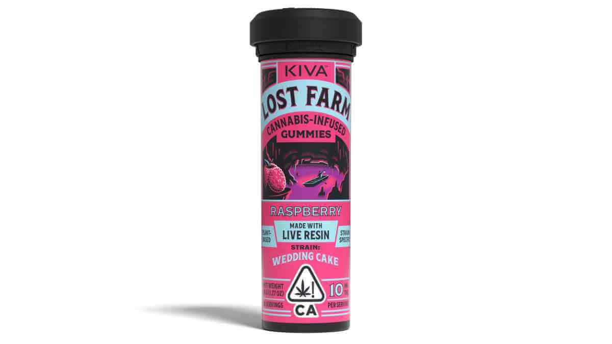 Raspberry Live Resin Lost Farm Gummies | Wedding Cake strain. Available at Highway Cannabis Dispensary in Marina Del Rey.