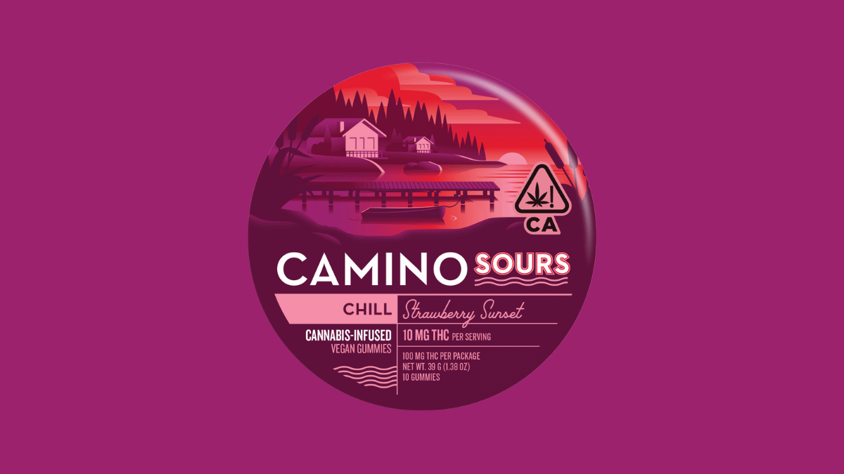 Sour Strawberry Sunset Camino Gummies at Highway Cannabis Dispensary in Marina Del Rey.